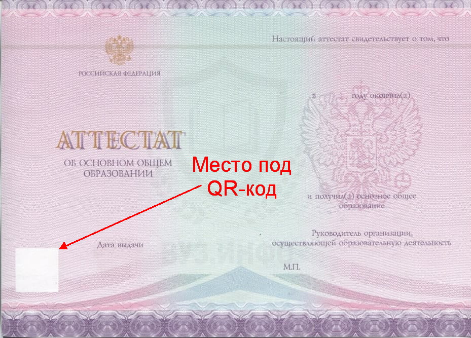 Пустой бланк аттестат за 9 классов (2021 г.)